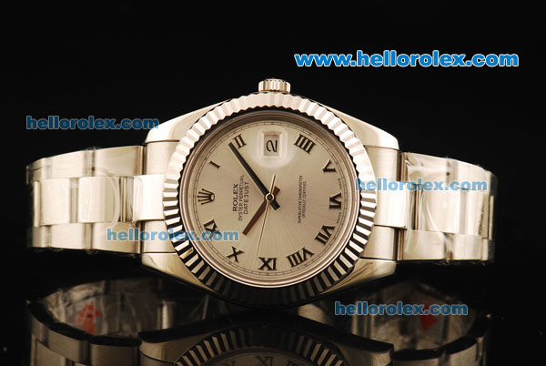 Rolex Datejust II Rolex 3135 Automatic Movement Full Steel with Silver Dial and Roman Numerals - Click Image to Close